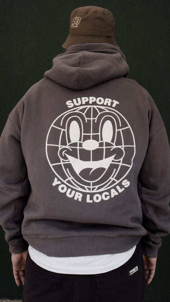 SUPPORT YOUR LOCALS HOODIE GREY