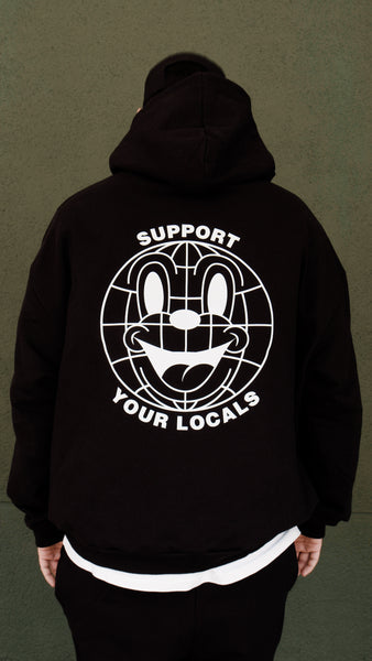 SUPPORT YOUR LOCALS HOODIE BLACK