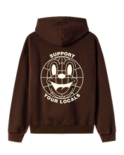 Cargar imagen en el visor de la galería, SUPPORT YOUR LOCALS HOODIE BROWN
