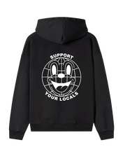 Cargar imagen en el visor de la galería, SUPPORT YOUR LOCALS HOODIE BLACK
